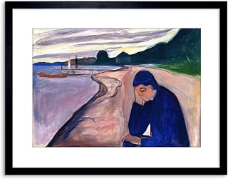 PAINTING EDVARD MUNCH MELANCHOLY 1893 FRAMED ART PRINT POSTER F97X11885