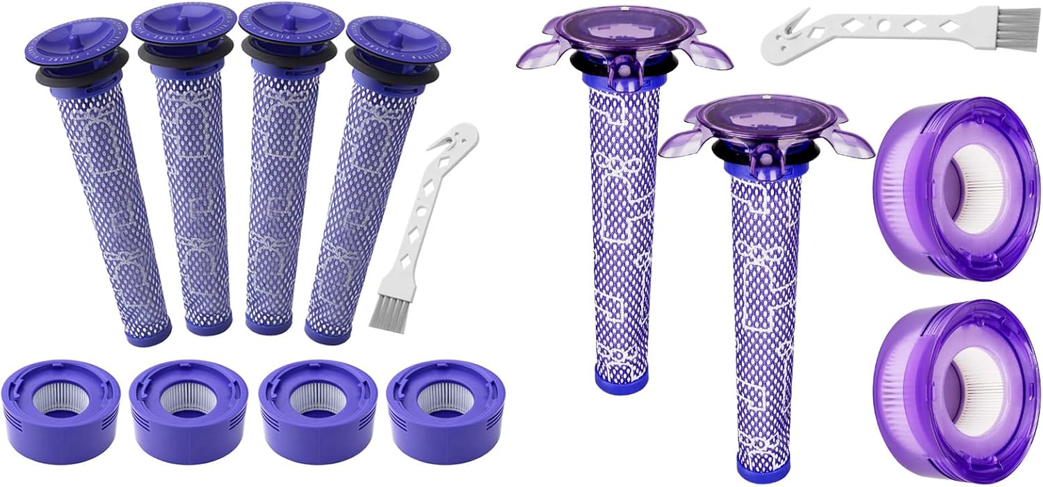 Lemige V7 V8 Filter Replacement Kit for Dyson V7 V8 Slim Animal Absolute Motorhead SV10 SV11 SV25 Cordless Vacuums