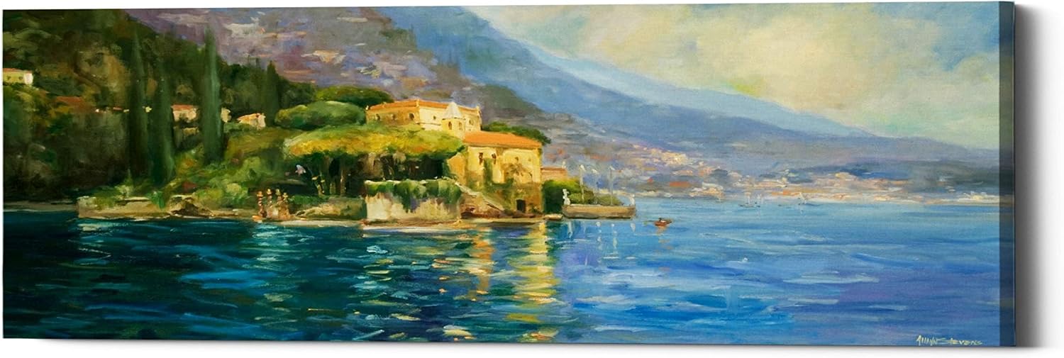 Epic Graffiti ' Scenic Italy IV' by Allayn Stevens Giclee Canvas Wall Art, 12" x 36", Blue