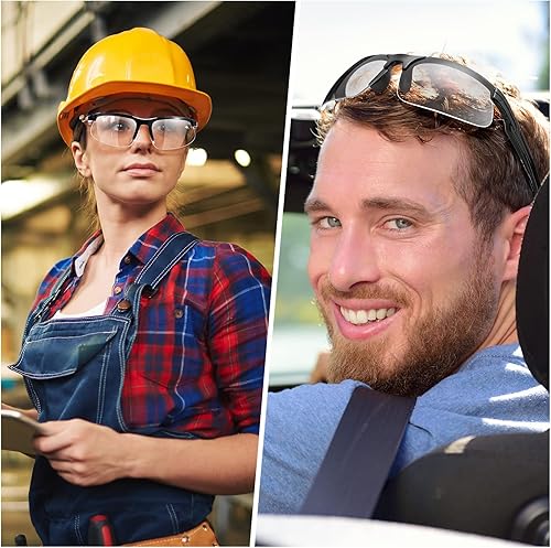 Vista 19 de Kathfly 36 gafas de seguridad para trabajo, resistentes a los arañazos, gafas protectoras de seguridad con lente (negro)