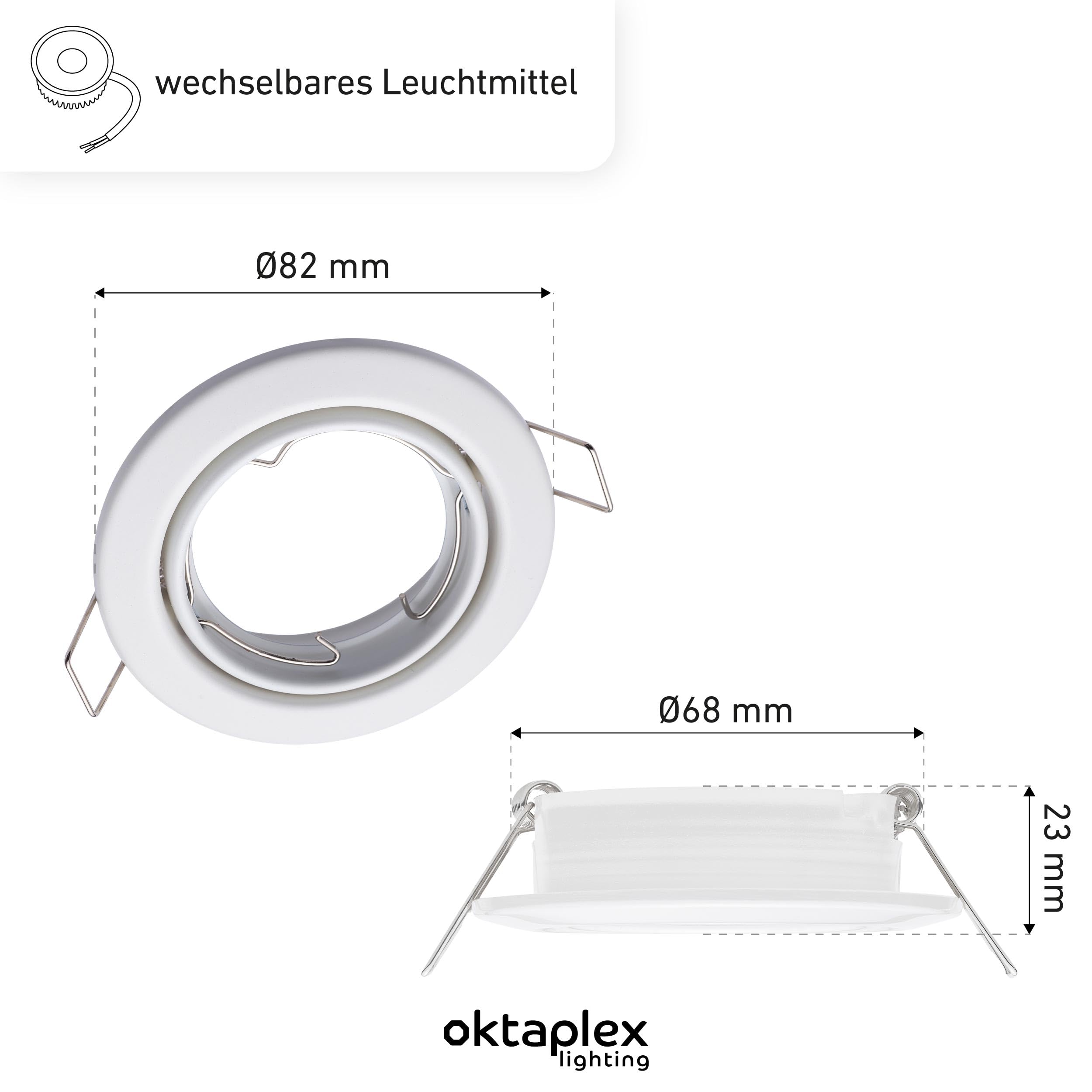 Oktaplex 12er Set Einbaustrahler Dijon für GU10 & LED-Module schwenkbar