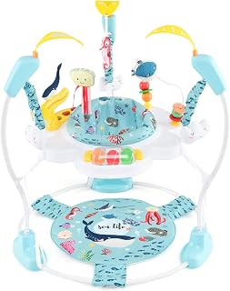 BABYJOY Baby Jumper Bouncer Activity Center: 360° Rotating Seat, 3 Heights, Music Lights Toys for 6-12 Months Infants