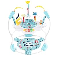 Vista 1 de BABY JOY Saltarines y Reboteadores para bebés, Centro de actividad infantil con música, luces y sonidos, asiento giratorio de 360° y 3 alturas
