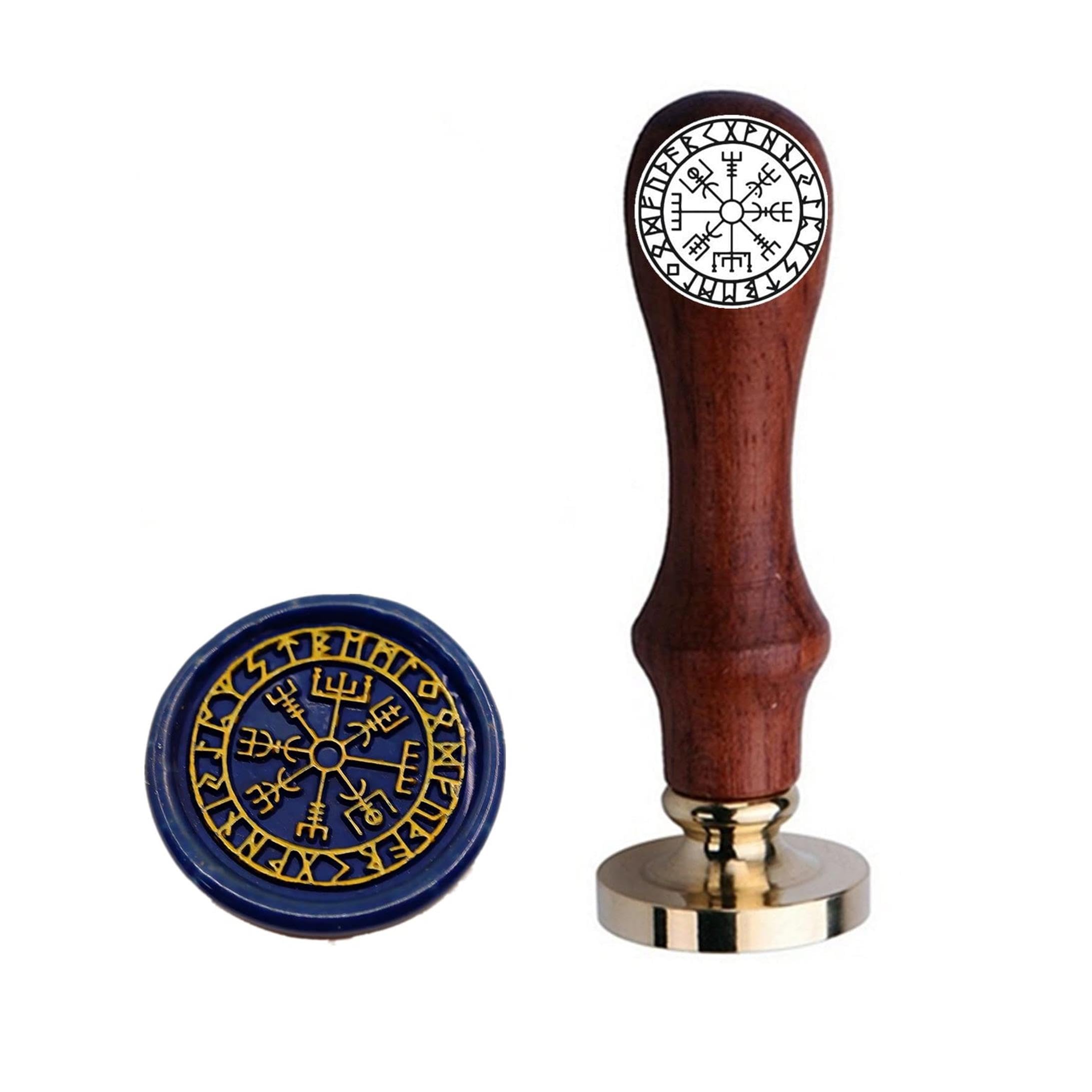 Kooer Viking Rune Vegvisir Wax Seal Stamp Custom Viking Rune Sealing Wax Stamp Vegvisir Wax Stamp Custom Wedding Invitation