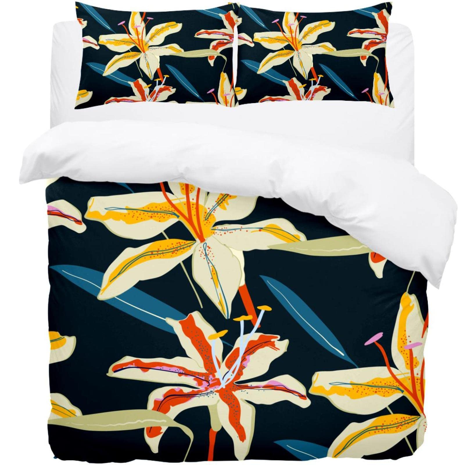 Parure de lit super douce à motif floral tigré pour des nuits confortables et apaisantes