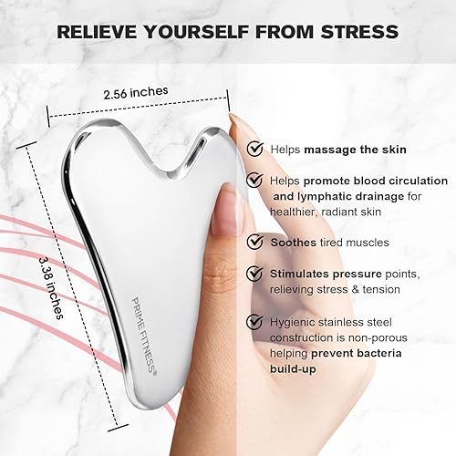 Miniatura 4 de Gua Sha Herramientas faciales de acero inoxidable - Herramienta facial Gua Sha de acero inoxidable - Gua Sha - Herramienta Guasha - Masaje facial