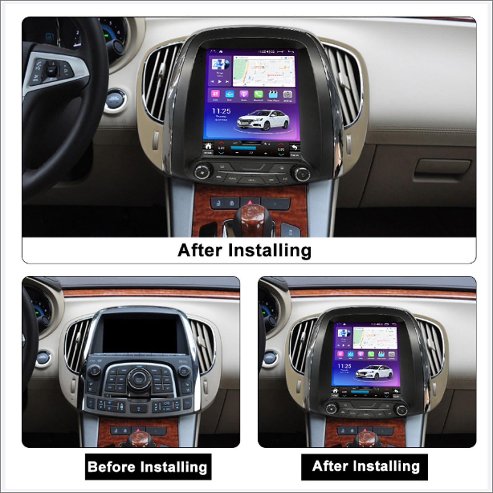 Android 15 Qualcomm Car Radio do B-uick Lacrosse (2009-2012) Wymiana Stereo Head Unit 9,7" QLED Touchscreen z nawigacją Carplay GPS Multimedia Player DSP,M100s