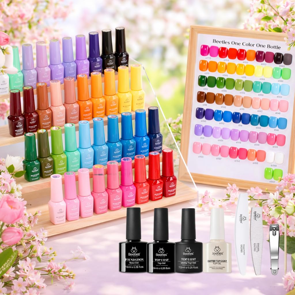 beetles Fall Gel Polish Set, 36 Color Pastel Yellow Blue Pink Gel Polish