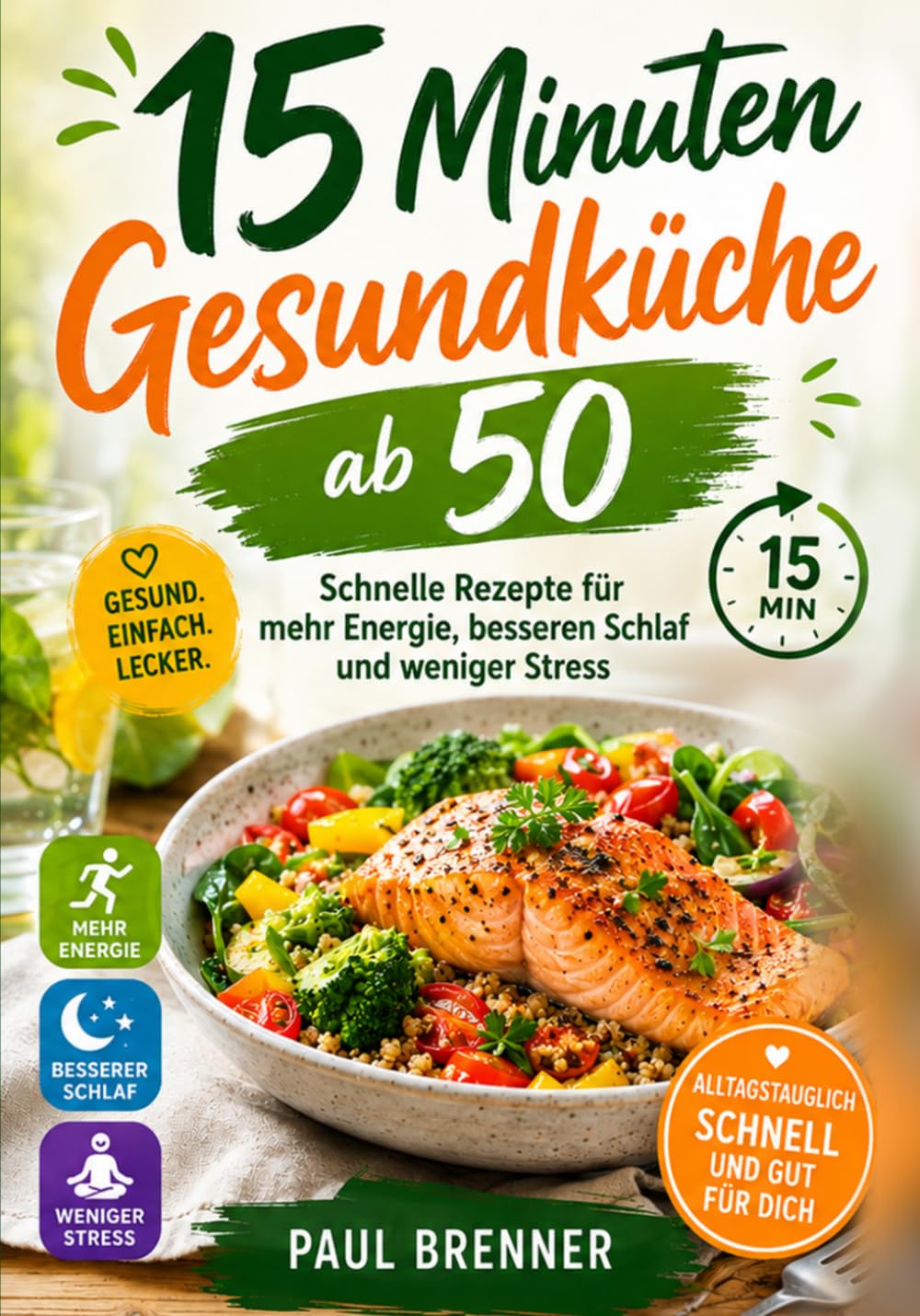 15 Minuten Gesundküche ab 50: Schnelle Rezepte für mehr Energie, besseren Schlaf und weniger Stress