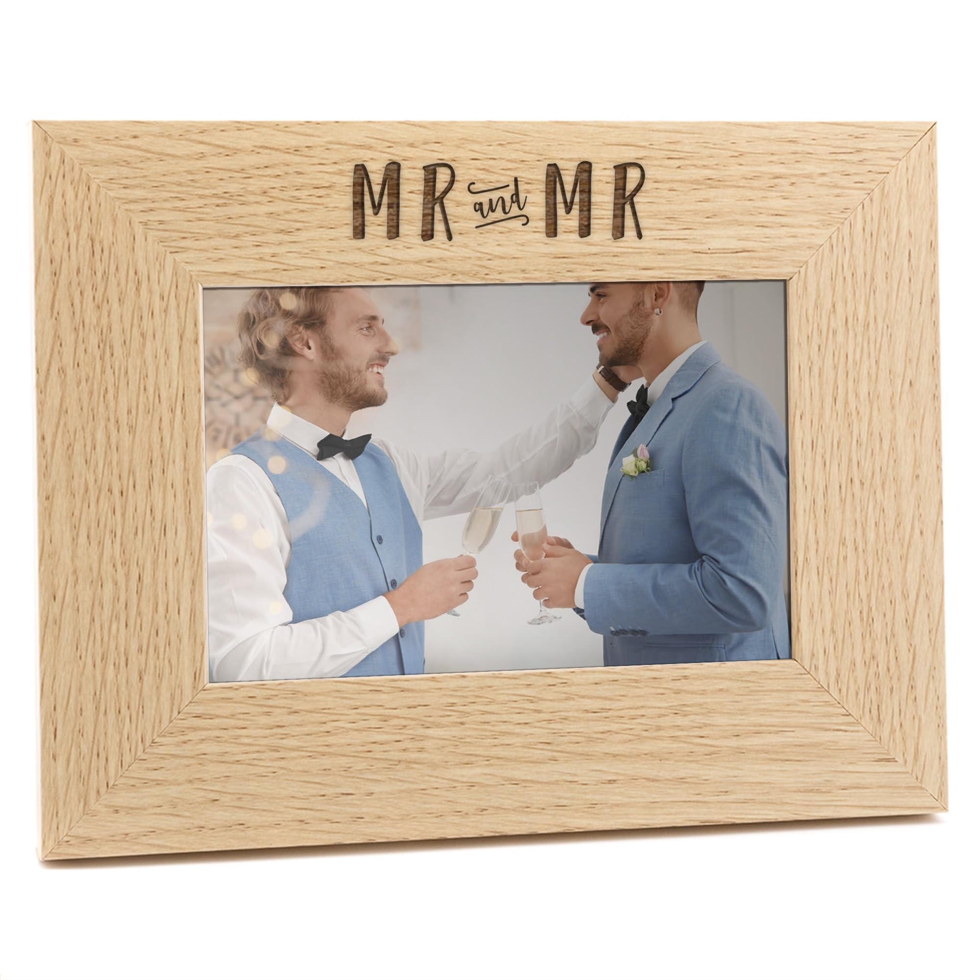 Dust And Things Beige Engraved 'Mr And Mr' Photo Frame 6X4" | Mr And Mr Picture Frame | Gay Wedding Presents | Mr And Mr Gifts | Mr And Mr Wedding Gifts