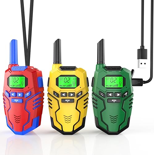 Walkie Talkies Juguetes para niños recargables, radio de 2 vías de largo alcance, juegos de campamento al aire libre, juguetes de fiesta para niños