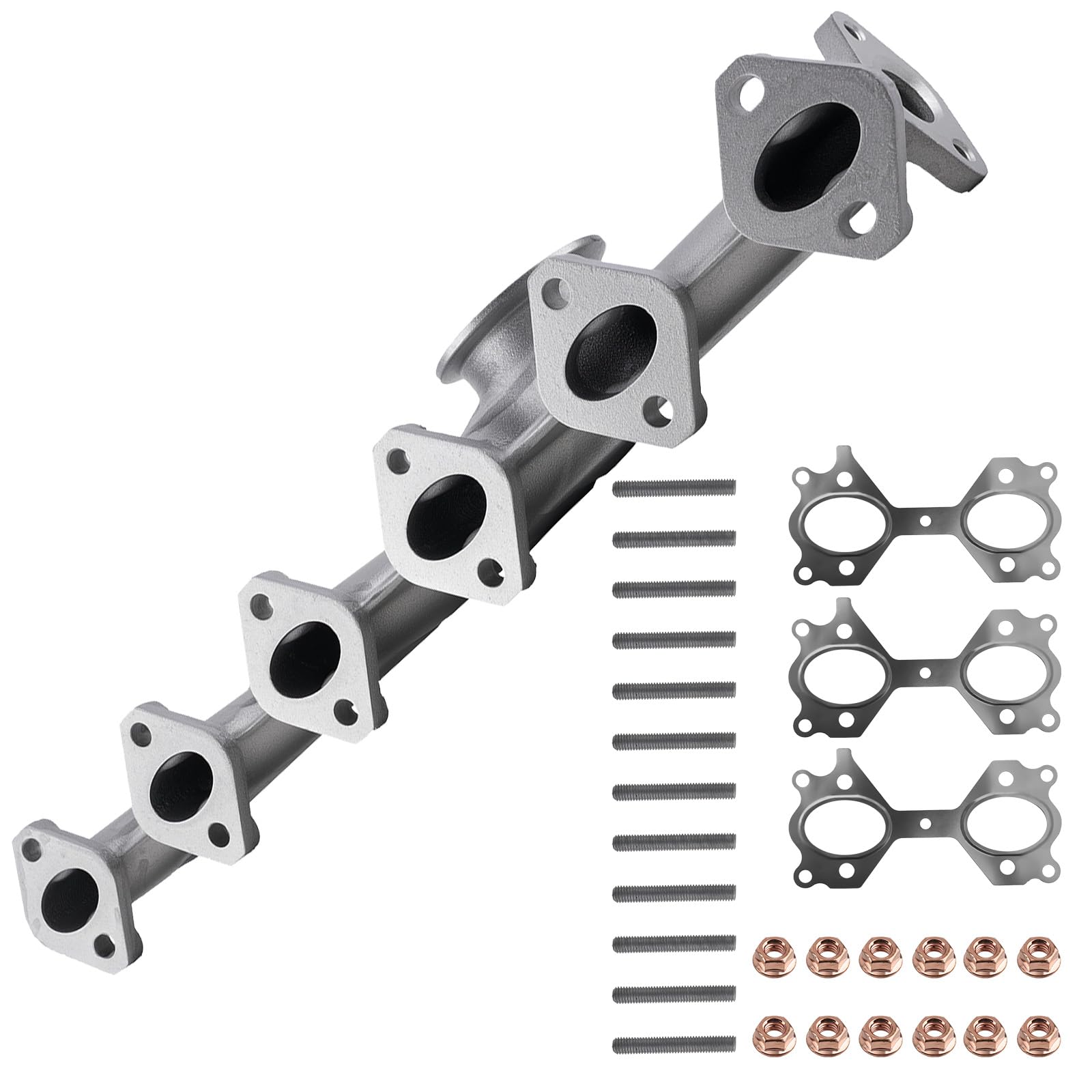 maXpeedingrods Set collettore di scarico in ghisa con guarnizione per BMW X3 X5 X6 E83