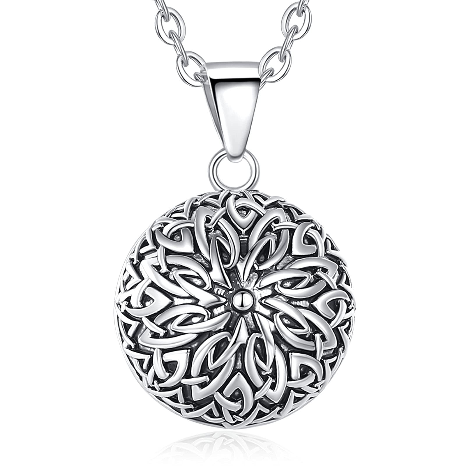 EUDORA Harmony Ball Llamador de Angeles Embarazada Vintage Bisuteria Collares de Mujer, Vintage Colgantes de Mujer Primer Embarazo Mamá Regalos Originales para Mujer Madre, 76,2cm + 114,3cm