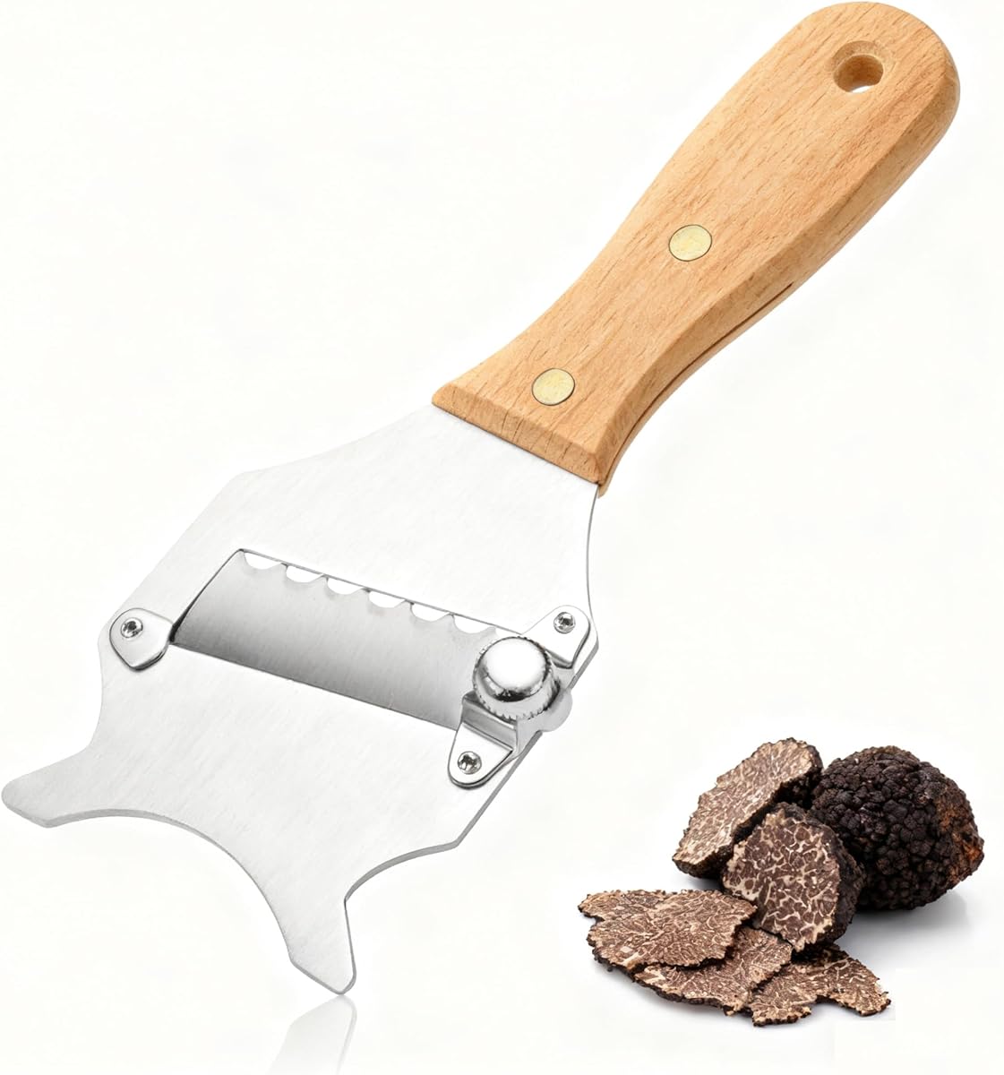 FINELYCR Truffle Cutter, Thickness Adjustable Cheese Slicer, with Hanging Hole for Wooden Handle, Truffle Slicer for Cutting Truffles Chocolate Cheese Butter : Amazon.it