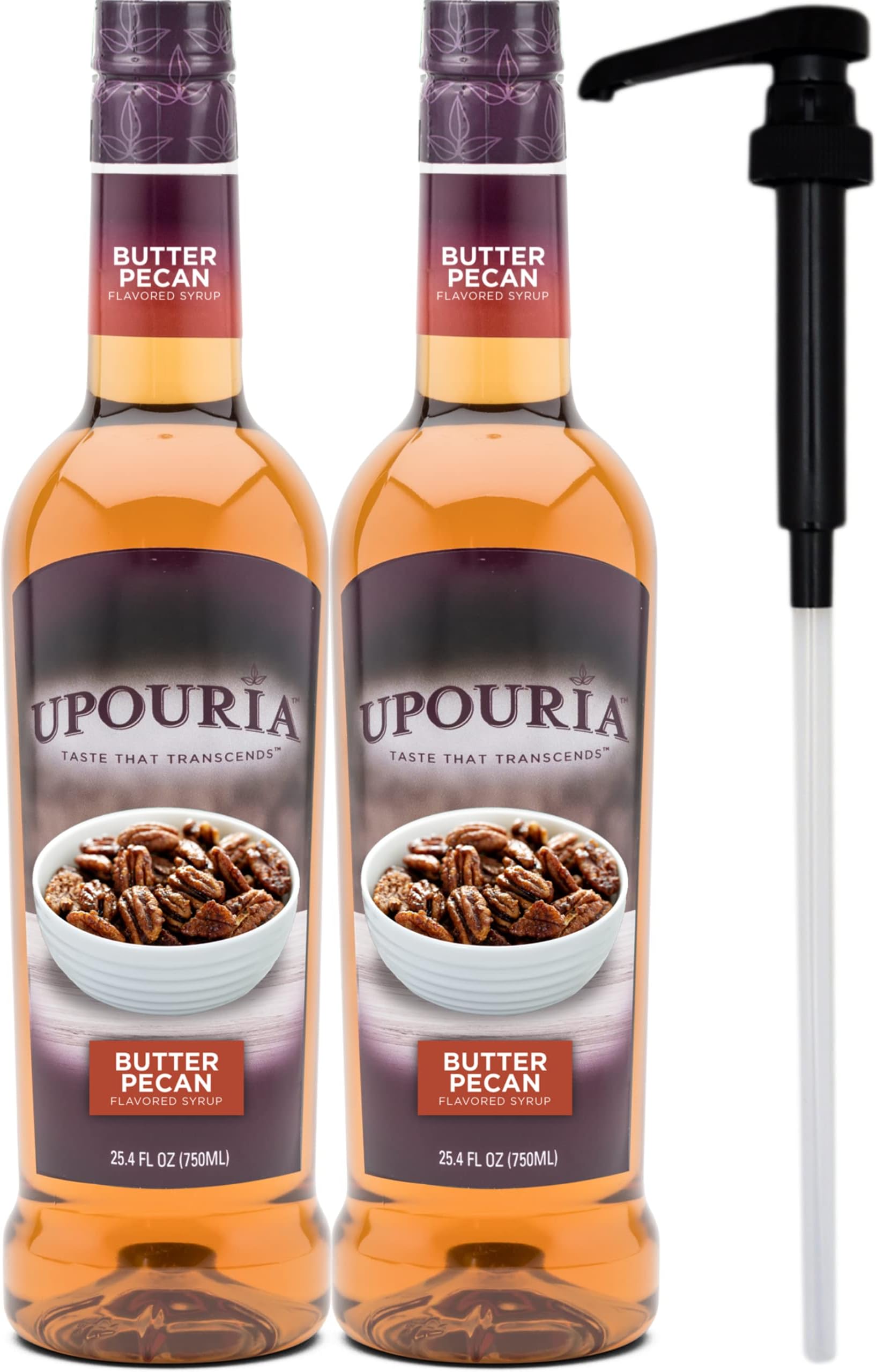 Upouria Butter Pecan Coffee Syrup Flavoring, 100 Vegan