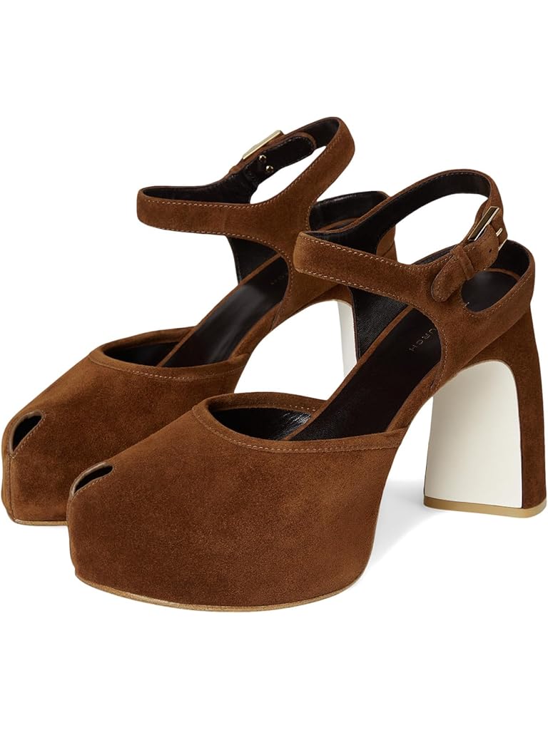 Brown Tory Burch Peep-Toe Platform 110mm