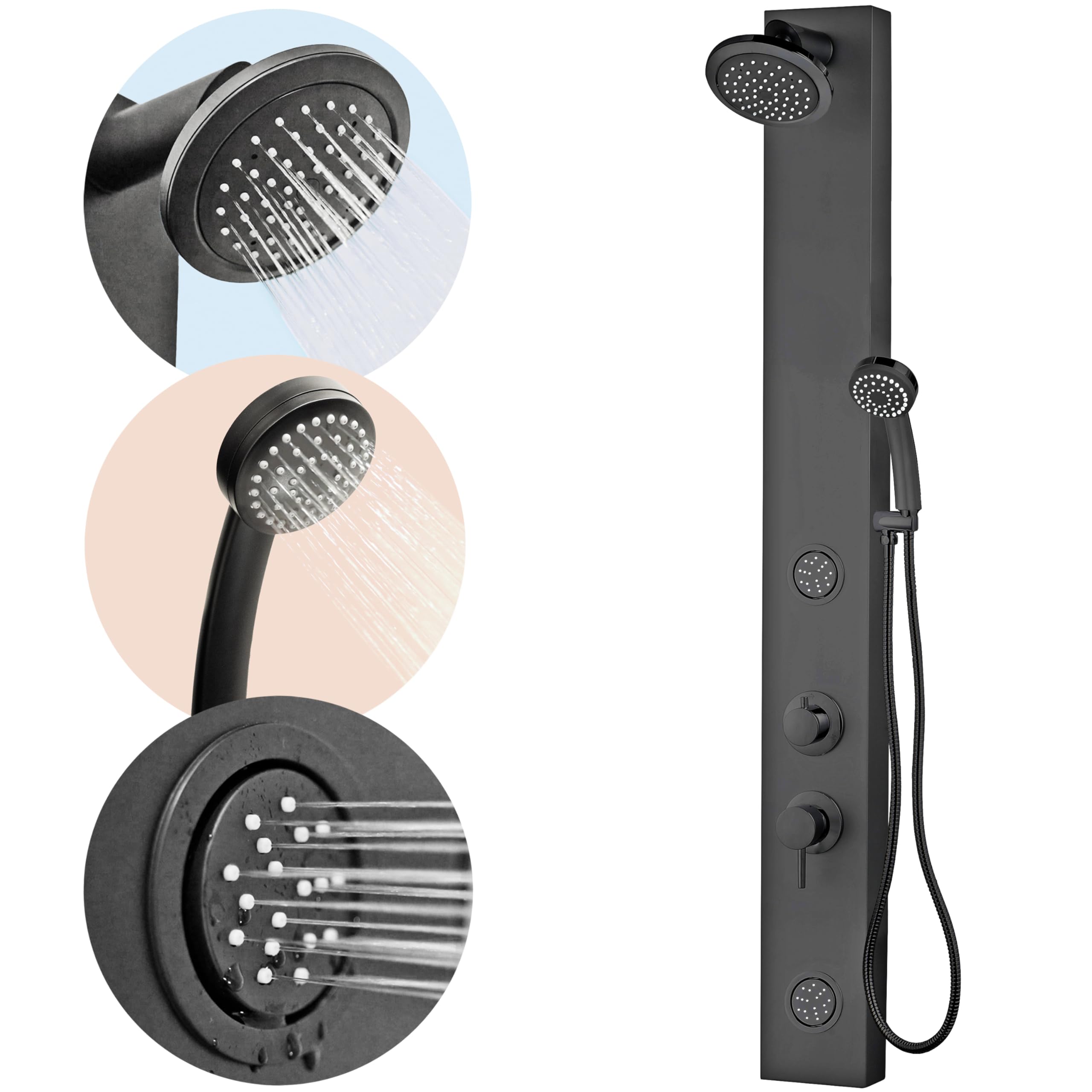 Dura Faucet DF-SA913-MB RV 4-Spray Shower Panel Column (Matte