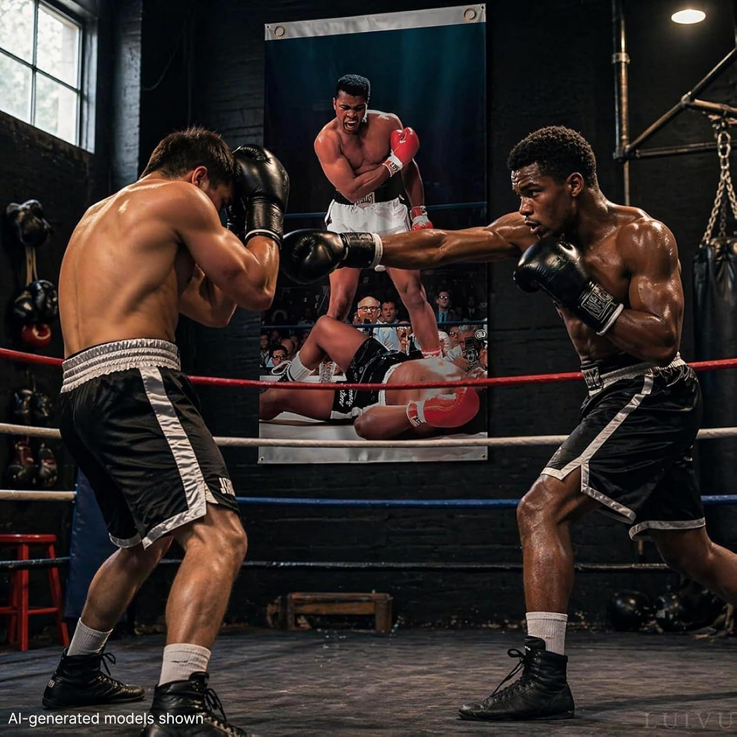 3x5 Feet Muhammad Motivational Workout Polyester Banner with 2 Grommets - Boxing Home Gym Single Sided Flag - Wall Hanging Tapestry Bodybuilding - Ali Home Décor Wallpaper - Funny College Dorm Flag