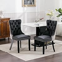 Vista 7 de MZDOO Dining Chairs Set of 6, Upholstered Tufted Dining Room Chairs with High Back, Nailhead Trim and Solid Wood Legs, Modern Dining Chairs for