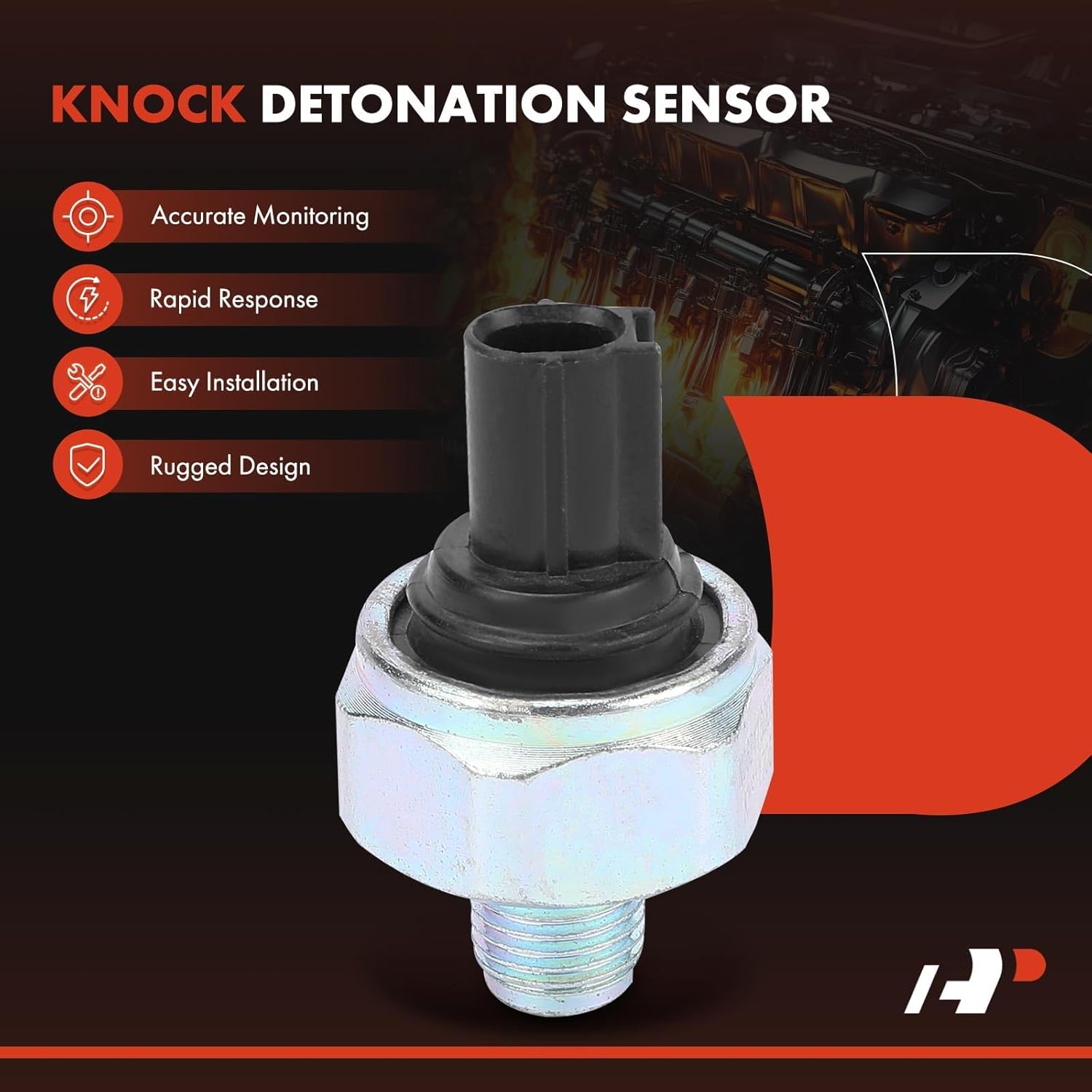 A-Premium Ignition Knock Detonation Sensor Compatible with Honda CR-V CRV 2010-2012, Accord 2008-2012, Crosstour 2012-2013 & Acura TSX 2009-2010, 2.4L, Replace# 30530R40A01