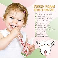 Vista 2 de Pasta de dientes de espuma para niños, 4 paquetes de pasta de dientes de espuma para cepillo de dientes eléctrico en forma de U, pasta de dientes