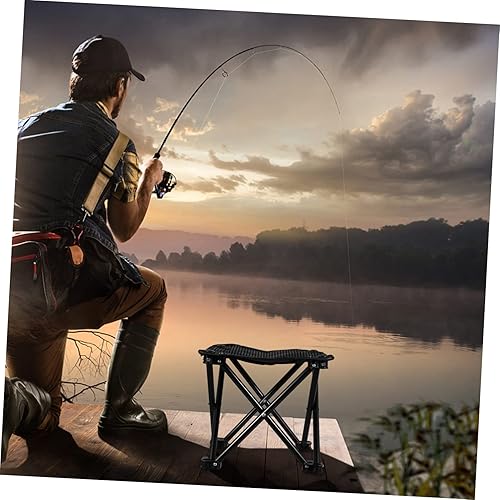 Miniatura 5 de Taburete de pesca plegable al aire libre, silla portátil ligera para playa, camping, barbacoa, diseño compacto, bolsa de almacenamiento,