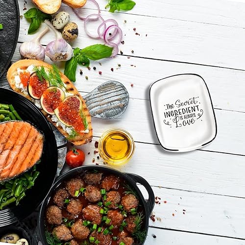 Miniatura 5 de Soporte de cuchara de cerámica para cocina-Funny Talk Foodie To Me Quote Soporte de cuchara para la parte superior de la estufa, soporte de cuchara