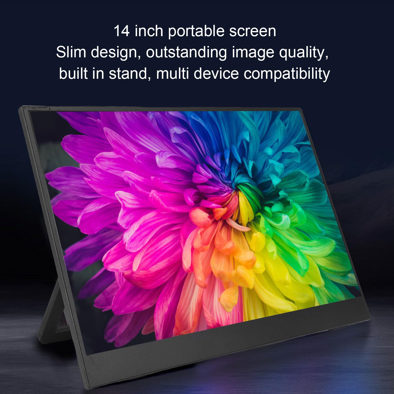 Bewinner Przenośny Monitor 14 -calowy, Ultra Slim 1920x1200 HDR Ekran, USB C Plug & Play, Zewnętrzny Drugi Komputerowy Wyświetlacz na Laptop PC Telefon