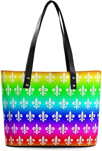 Miniatura 7 de Bolsa de mano, bolsas de mano para mujer, bolso de hombro de cuero con cremallera para trabajo, viajes, compras, playa