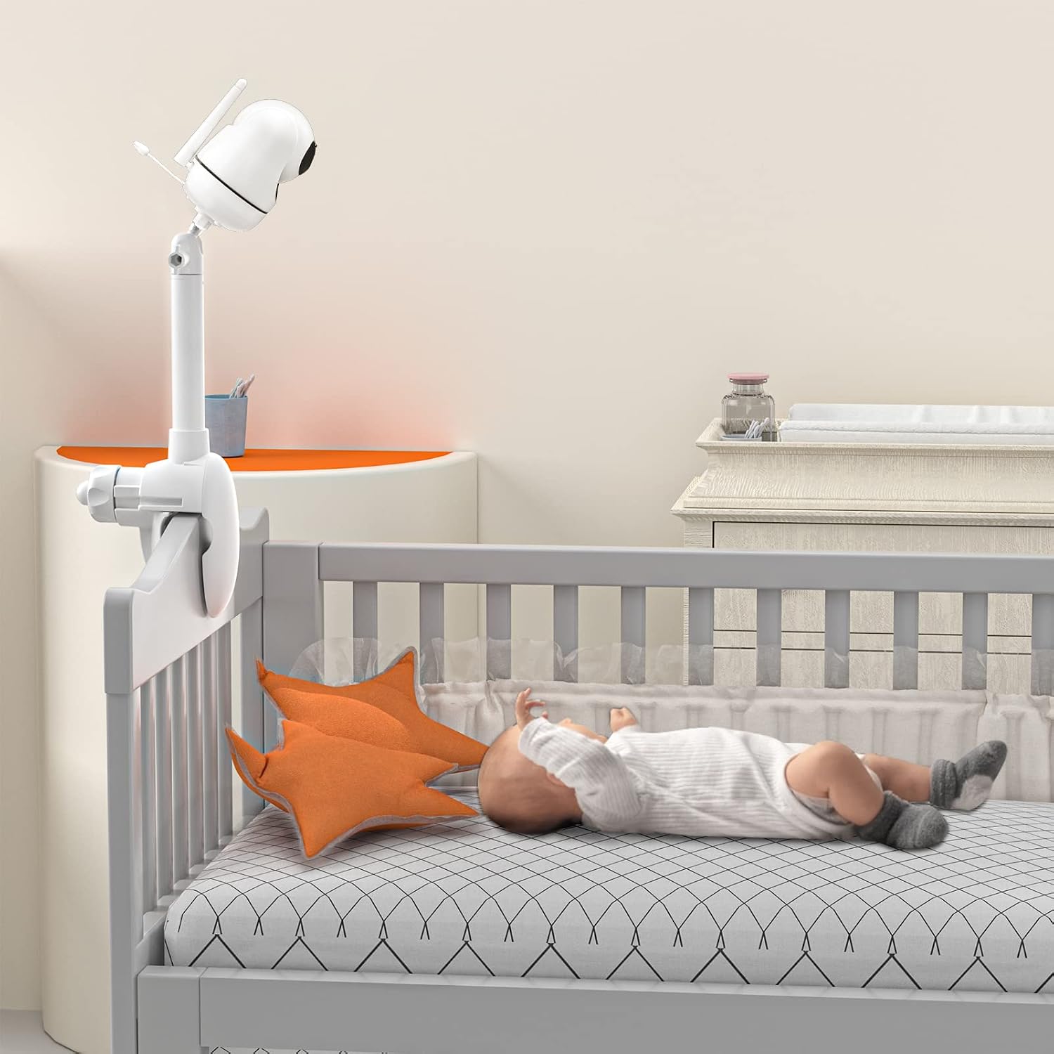 Baby Monitor Mount for Hello Baby HB65 66 248-360° Adjustable, Stable and Durable Baby Camera Holer, Especially for Baby Cot
