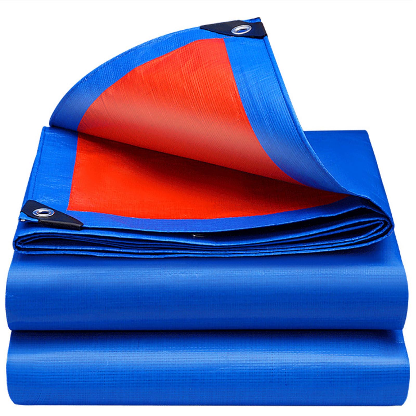 Tarpaulin Waterproof 140 x 600 cm UV Resistant, Pe Material, Lightweight Tarp Cover with Eyelets, Universal, Multipurpose for Garden Furniture Camping, Blue