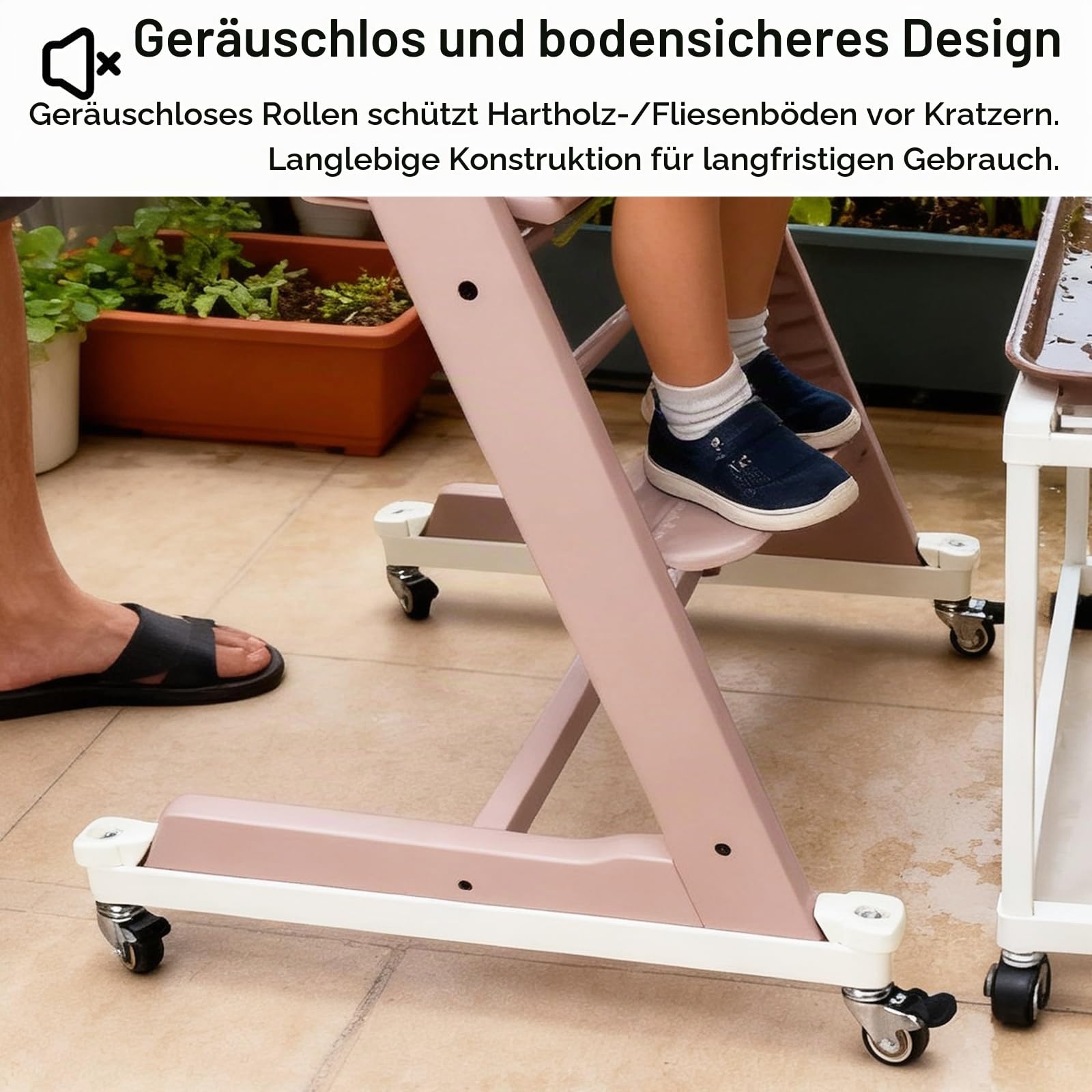 Räder kompatibel mit Hochstuhl, Rollen Räder passend für Stokke Tripp Trapp Hochstuhl mit Sicherheitsverriegelungen Leichtgängige und Leise Hartbodenrollen für Jeden Boden