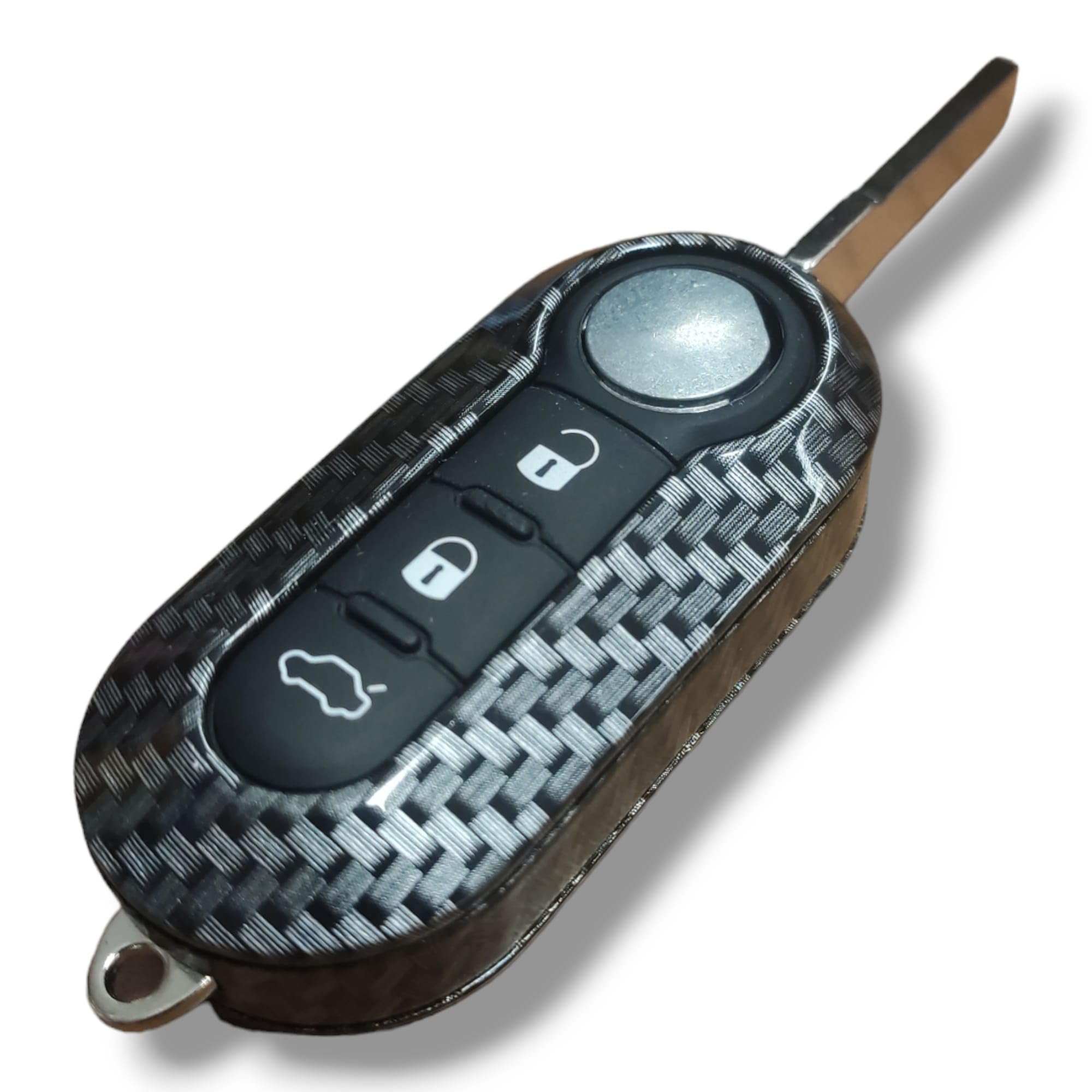 Cover E Tasti Gomma Per Chiave Fiat E Lancia - Compatibile Con 500, Panda, Ypsilon, Colore Rosso Rubino - Foto 4