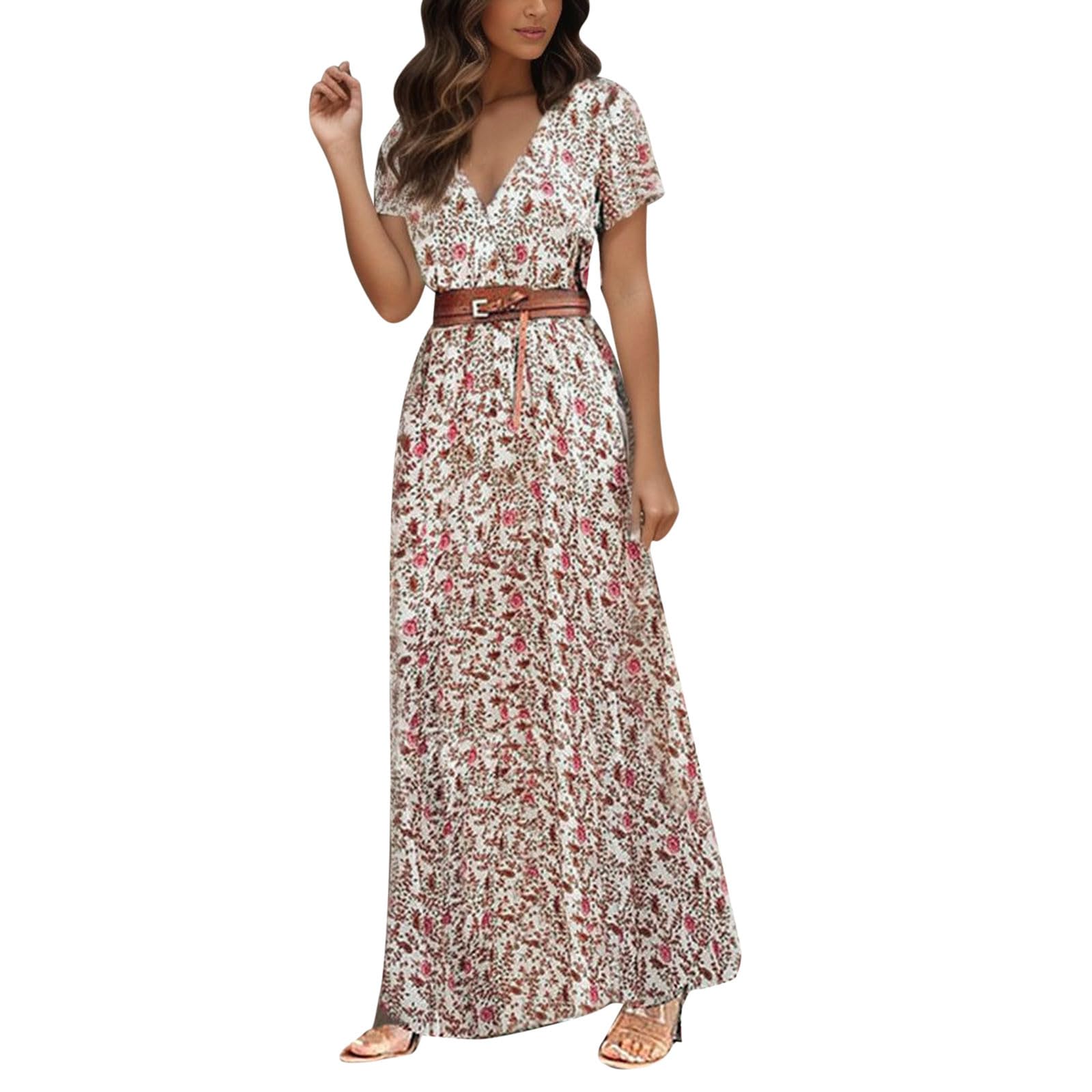 Robe longue été fluide à épaules dénudées pour terrasse et plage