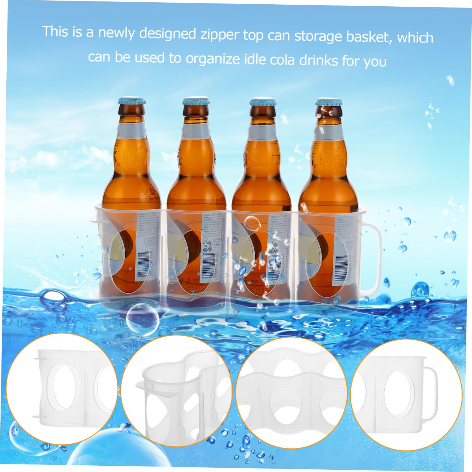 PRETYZOOM 4pezzi Contenitore Per Bevande Organizer Frigorifero Per Lattine e Condimenti Scatola Di Stoccaggio Multiuso Per Cucina e Birra Resistente e Pratico Per Uso Domestico