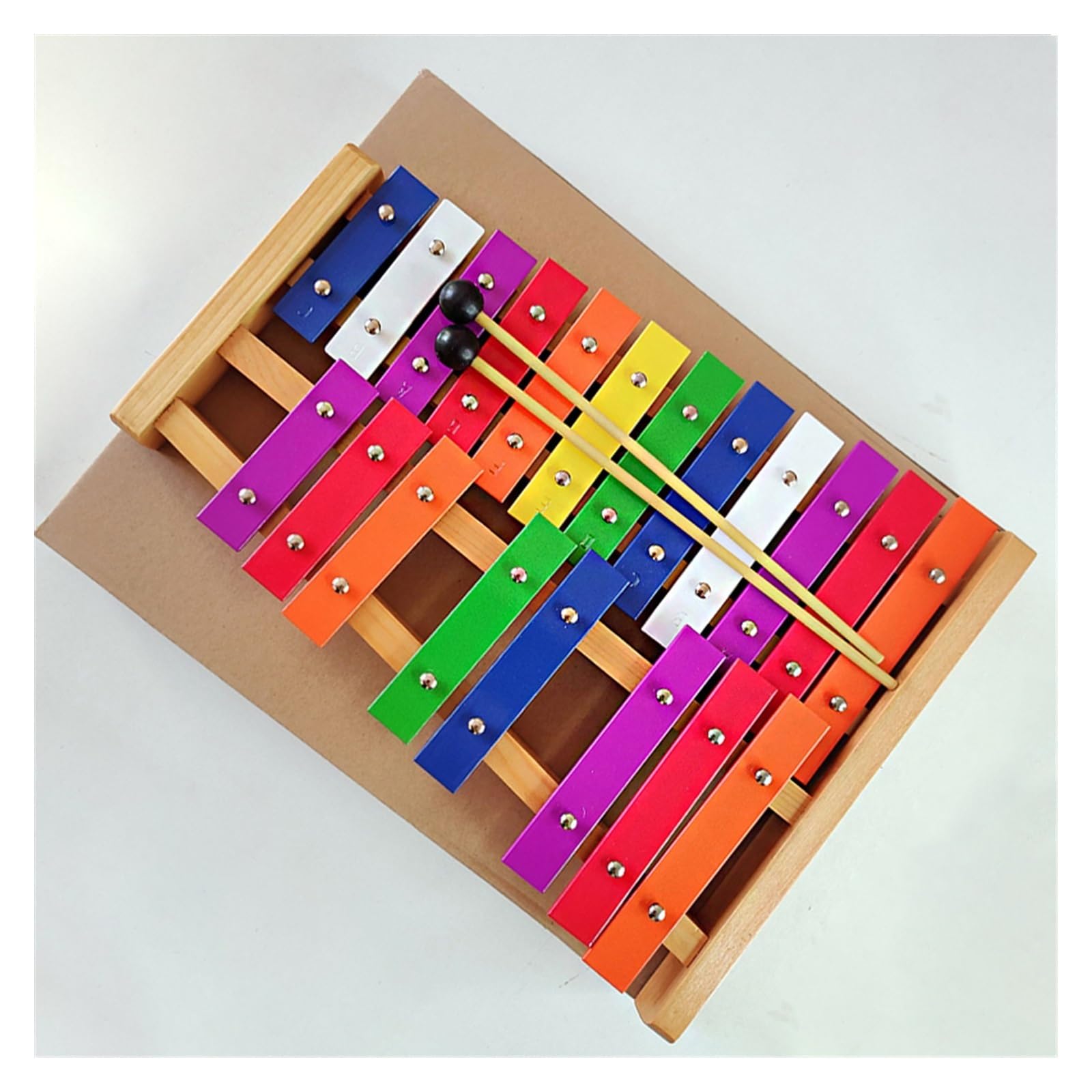 Glockenspiel Strumento a percussione xilofono glockenspiel con base in legno, piastra in alluminio a 20 note