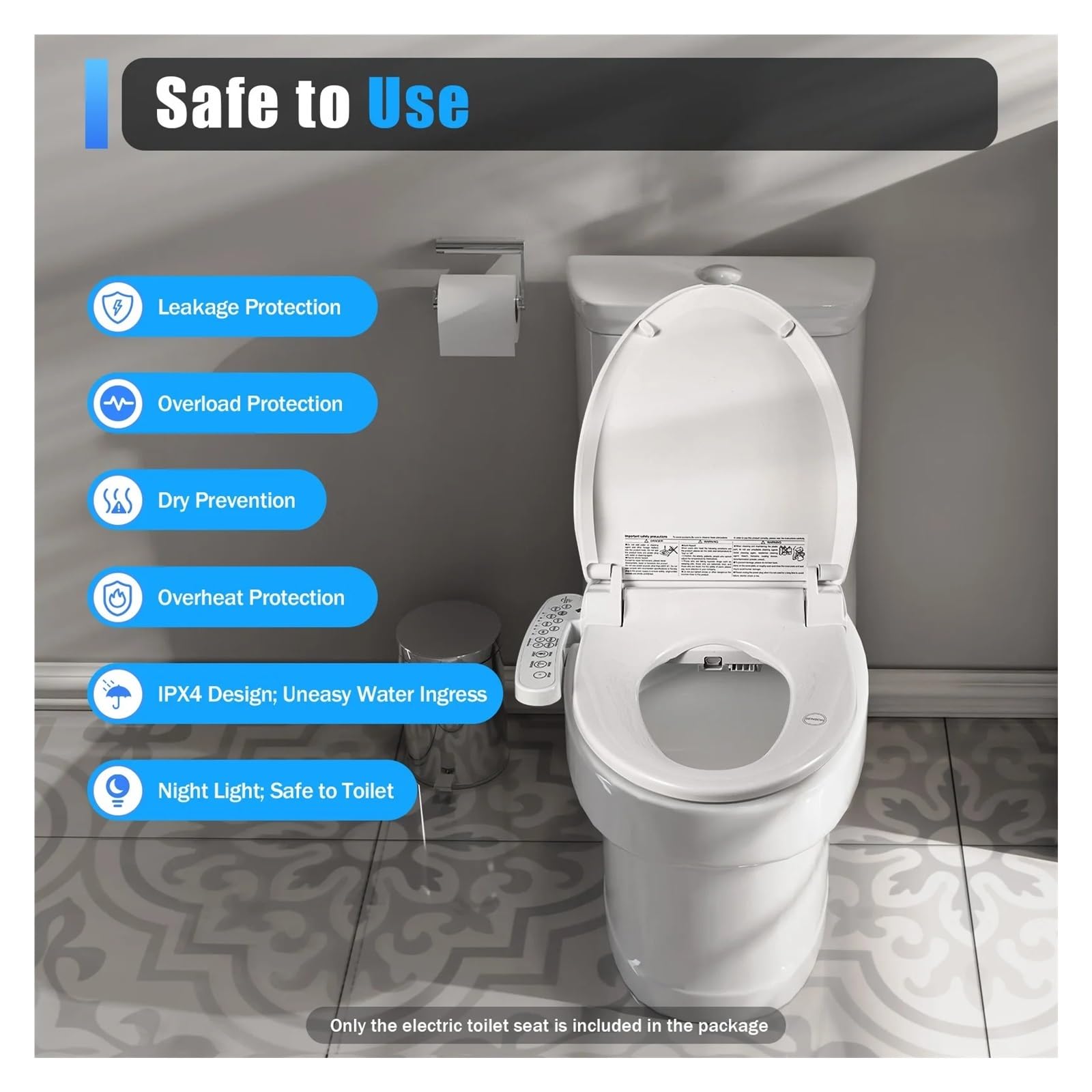 Sedile WC Elettrico 45 * 52 16 Cm Regolabile In Acciaio Con Temperatura Del Del'acqua For Servizi Igienici Nelle Case Ospedaliere Robusto E Confortevole