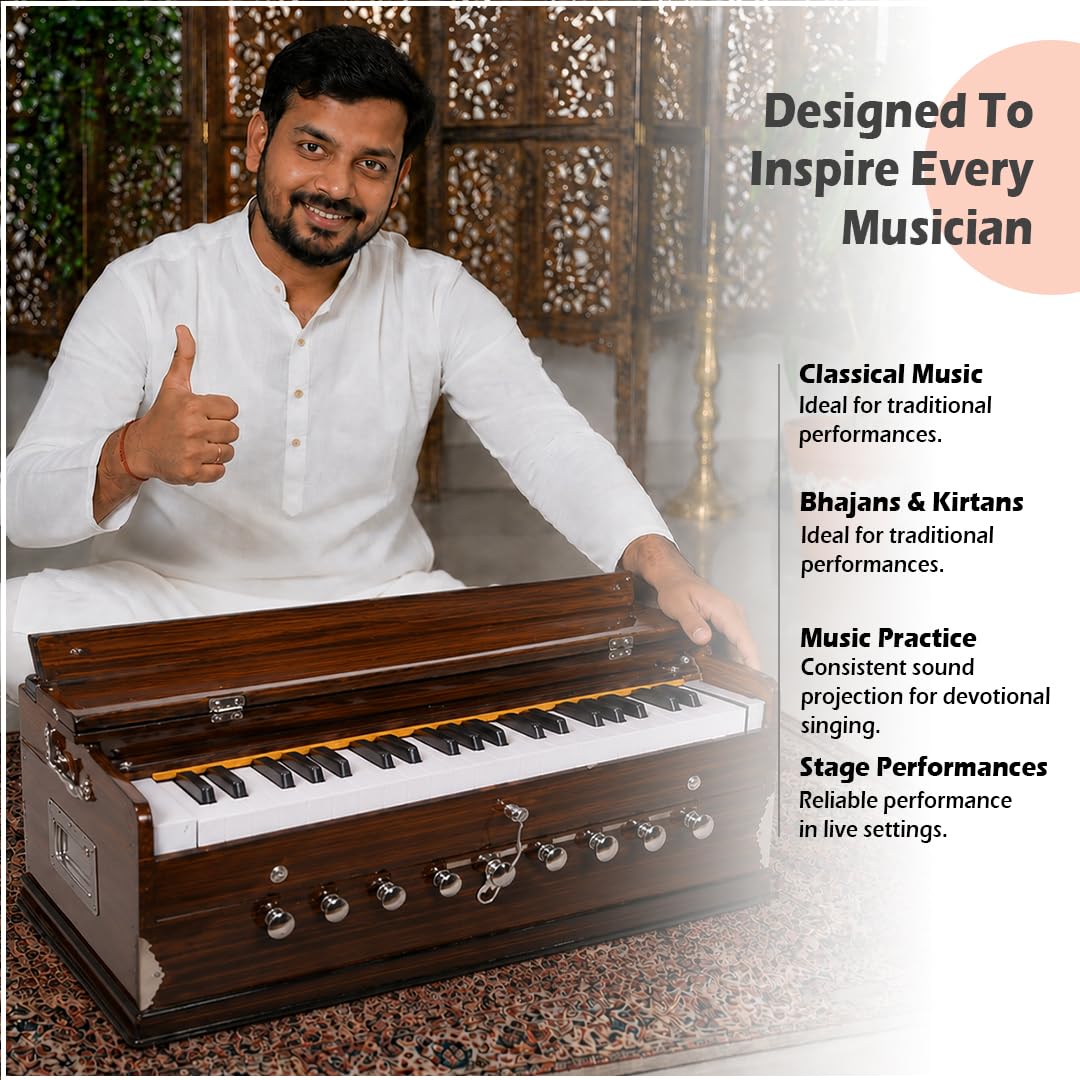 Premium Quality Harmonium with a Cover -Vrindavan Bazaar Premium Quality product thumbnail 6