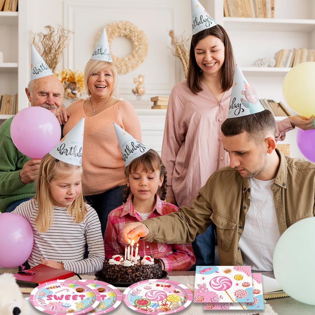 40Pcs Candyland Birthday Party Supplies Tableware Candy Land Lollipop Dessert Party Plates and Napkins for Girls Baby Shower Birthday Decorations - Image 5