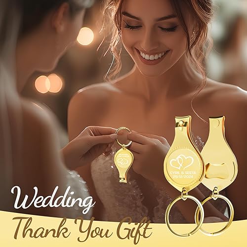 Miniatura 6 de 30 abridor de botellas multifunción 4 en 1, cortaúñas doradas, recuerdos de boda, cervecería privada, regalos multiherramienta para hombres