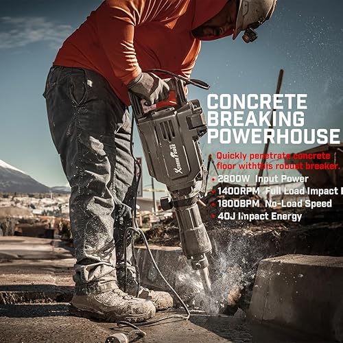 Miniatura 2 de XtremepowerUS Construcción eléctrica resistente del sacador del interruptor del martillo de Jack de la demolición 2800Watt