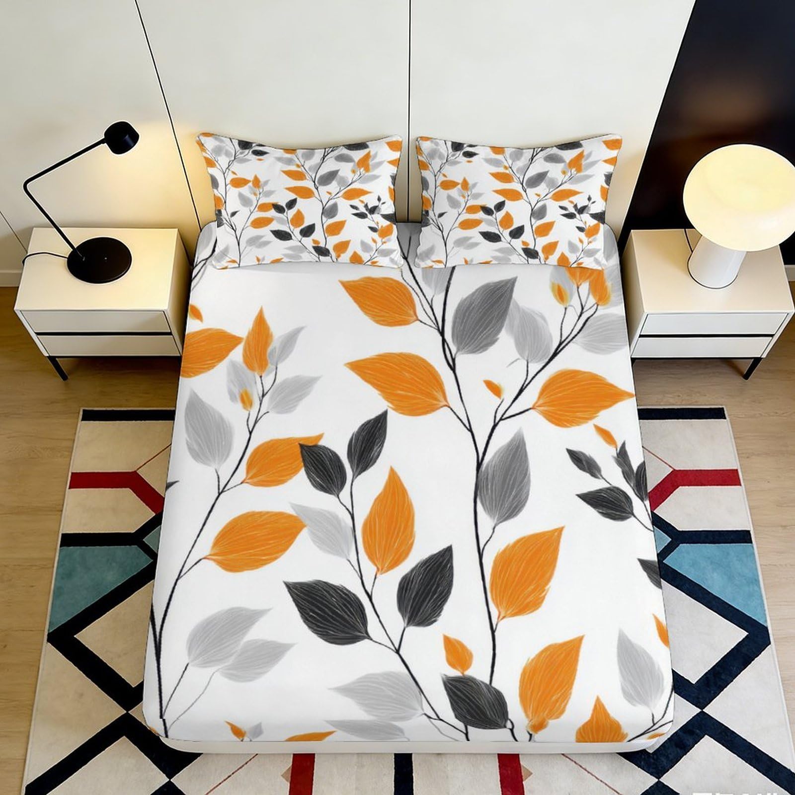 3D Printed Forest Deer Fitted Sheet Microfiber Deep Pocket Non-Slip Bedroom Bedding Full Wrap Mattress Fitted Cover 180x200x25cm