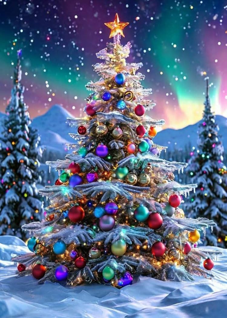GQYCZZ Adult Christmas Diamond Art Kits, Easy Winter Diamond Painting, Simple DIY 5D Full Drill Diamond Painting Set Suitable for Adult beginnersfor Decoration 12 X 16 Inch