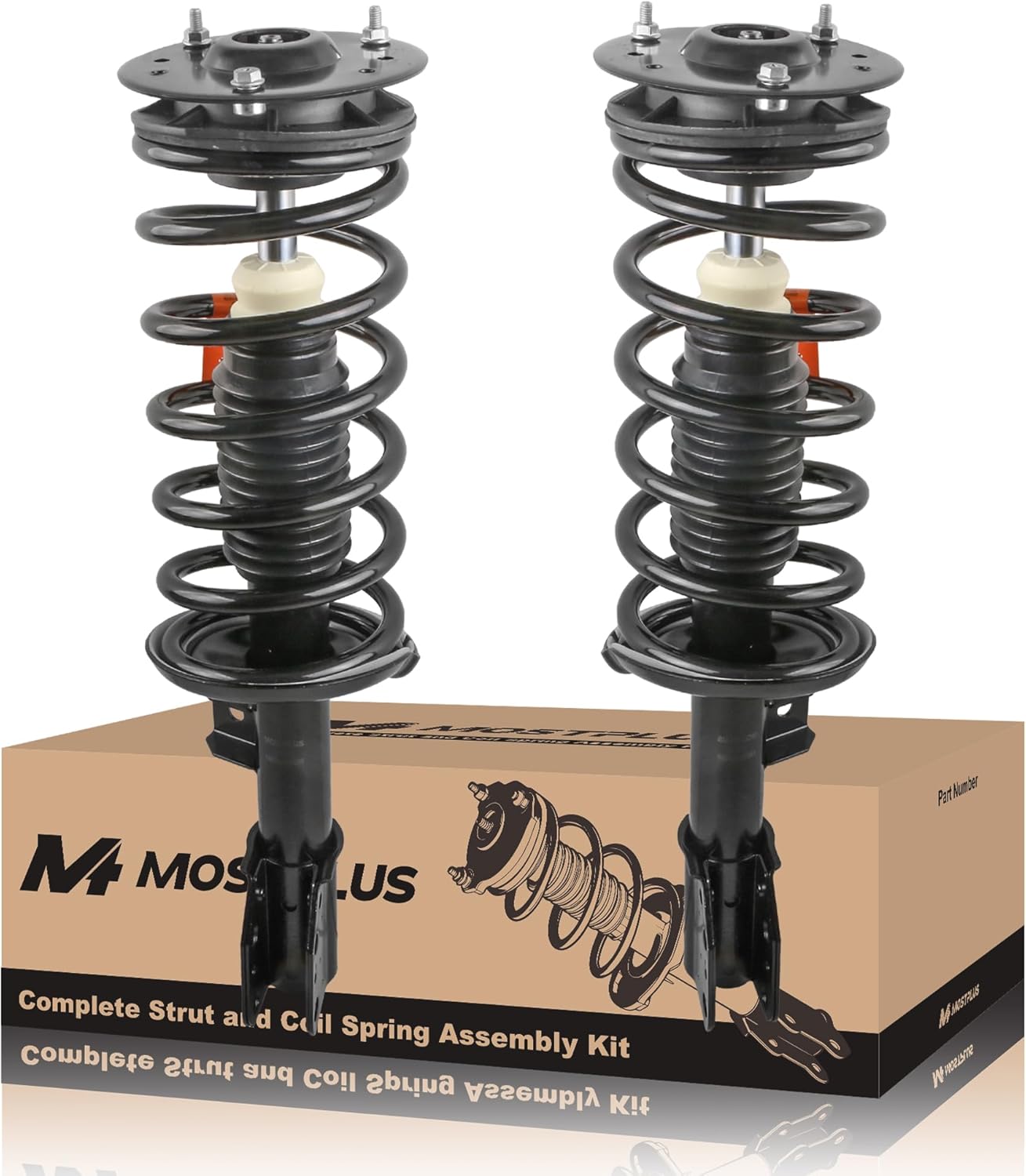 MOSTPLUS Front Pair Complete Strut Spring Assembly Compatible for 2002-2007 Saturn Vue Replaces 172217 172218 Left & Right Shock Coil
