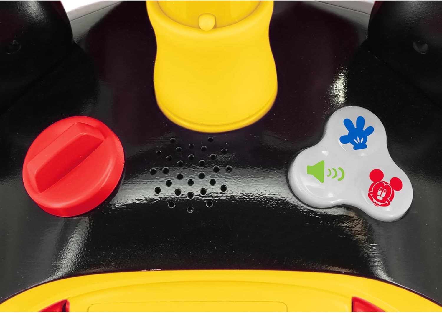 Kiddieland Mickey Ride-On Car with Lights & Sounds, Foot-to-Floor Toddler Vehicle, Interactive Dashboard, Rotating Front Wheel, Under-Seat Storage, Foldable Handle, Ages 12–36 Months
