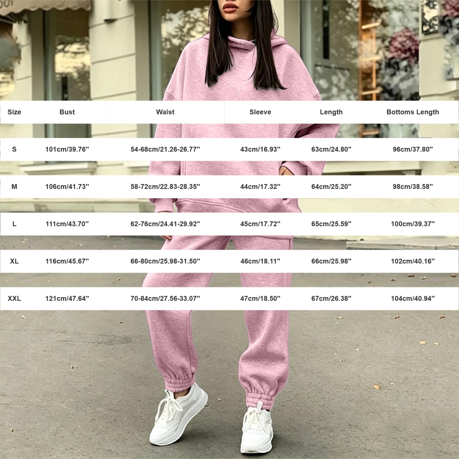 Tuta da jogging da donna, taglie forti, tuta lunga da donna | Tuta sportiva con cappuccio e pantaloni da jogging, vestibilità regolare, due pezzi, casual, streetwear, baggy