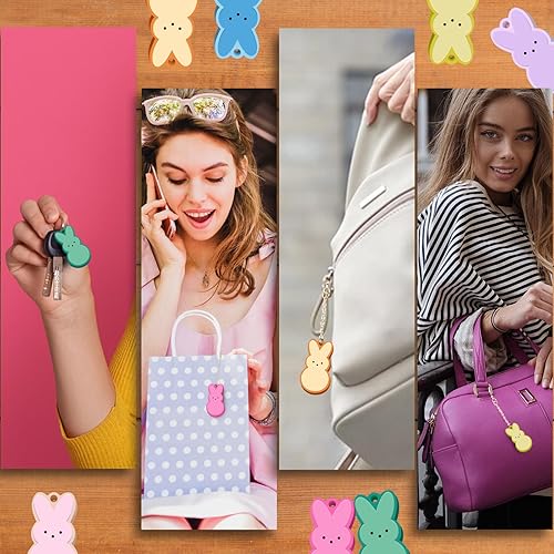 Miniatura 5 de ANTING 21 piezas de conejito de Pascua conejos decoración dulces, dulces kawaii, lindos dijes de conejito de Pascua, adornos de regalo de Pascua,