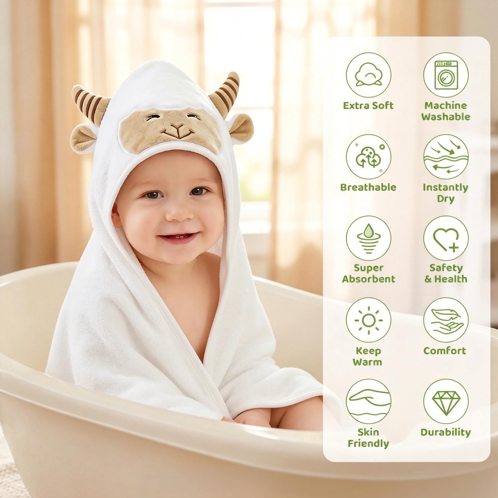 CandyHome 12 PCS Baby Bath Towels Set for Infants Toddlers Essentials view 4