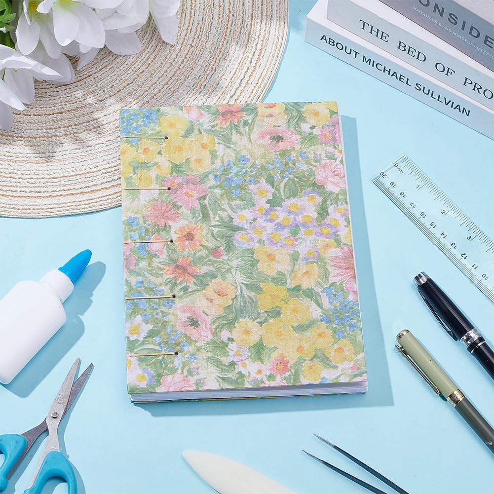 WEBEEDY Kit completo de encuadernación de libros para adultos principiantes, kit de fabricación de libros coptos con hilo, agujas de coser, papel, carpetas de huesos para manualidades de papel, regalo