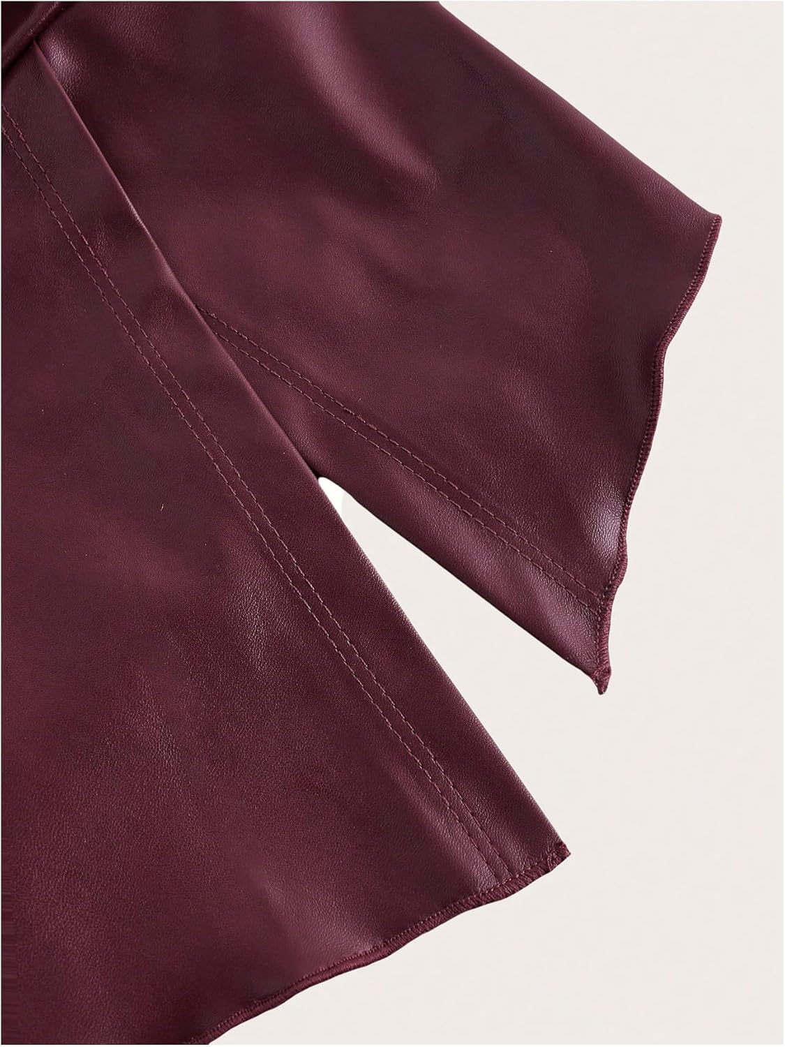 Milumia Women's Ruched Pu Leather Tube Top Strapless Split Hem Bandeaus Partywear - Image 6